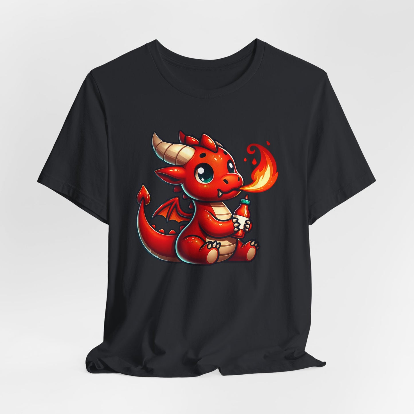 Red Dragon with Hot Sauce Unisex Jersey Short Sleeve Tee