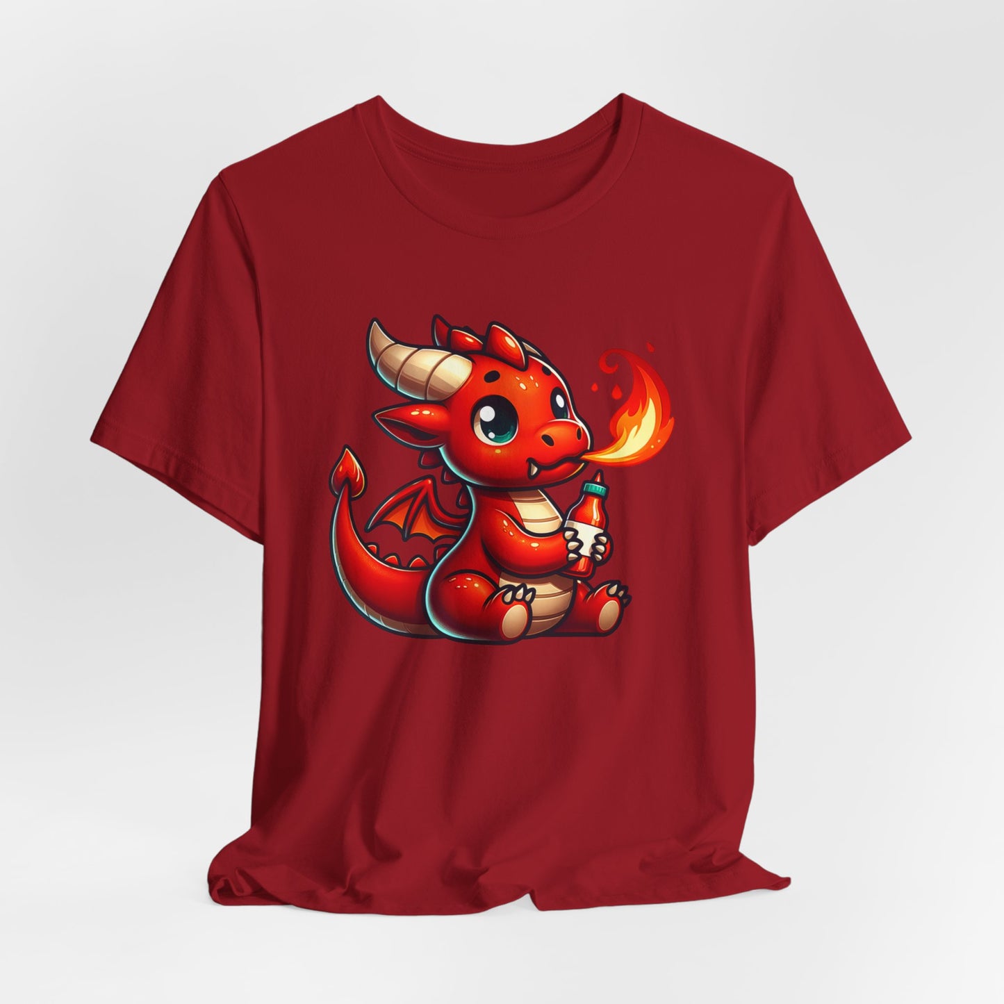 Red Dragon with Hot Sauce Unisex Jersey Short Sleeve Tee