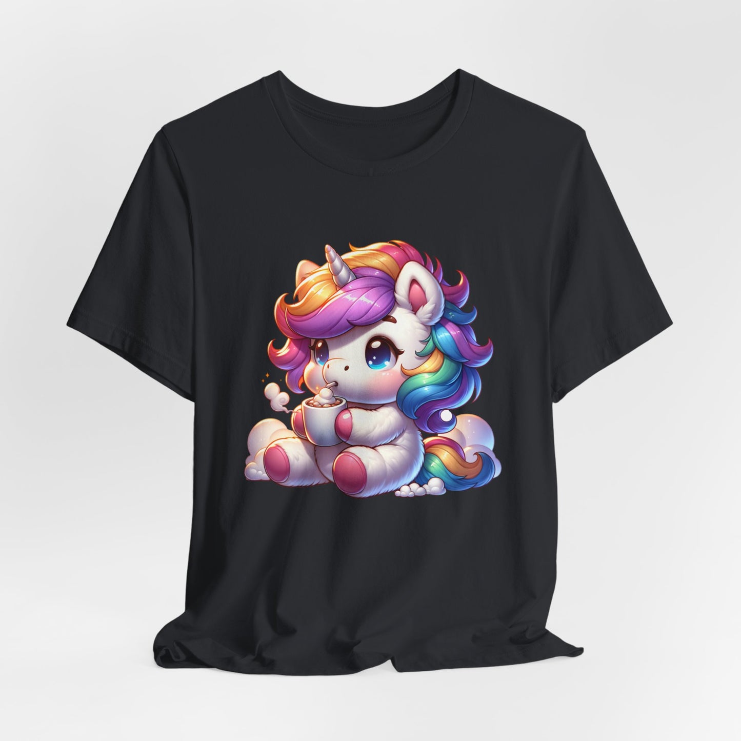 Unicorn Drinking Cocoa Unisex Jersey Short Sleeve Tee