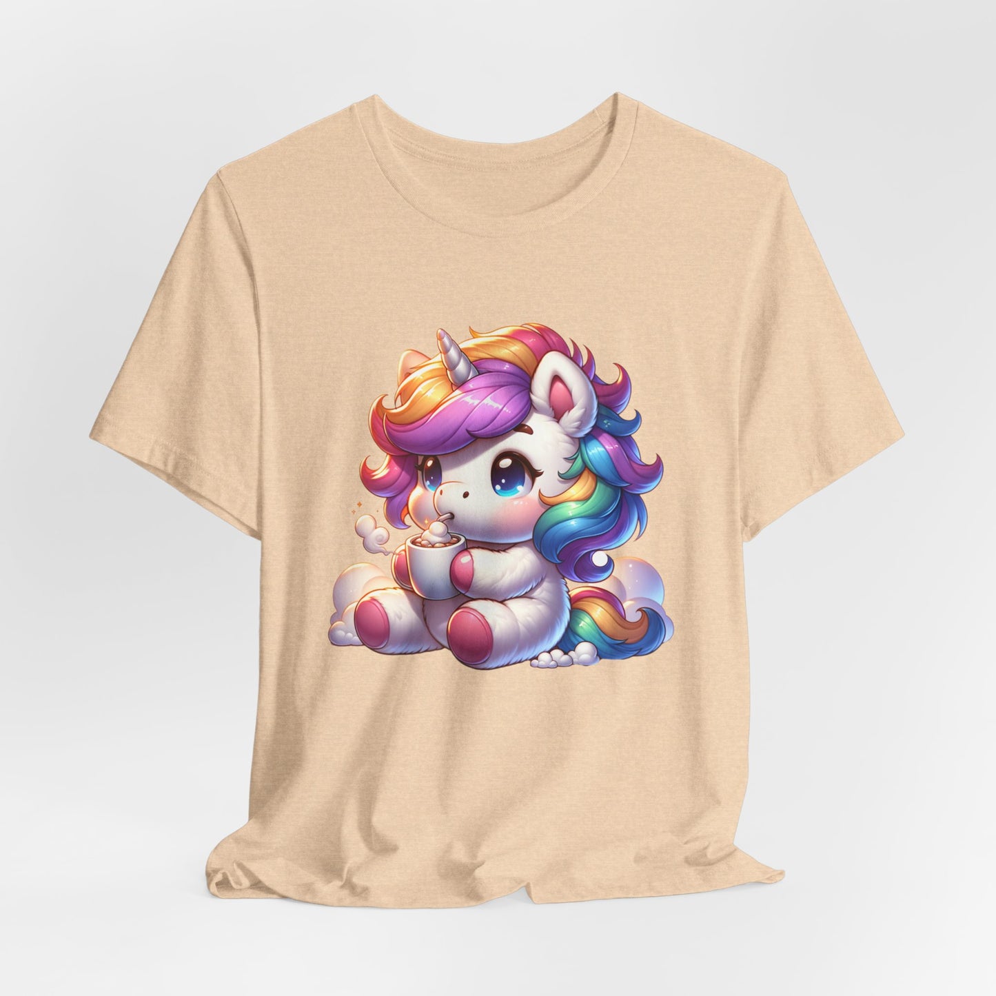 Unicorn Drinking Cocoa Unisex Jersey Short Sleeve Tee